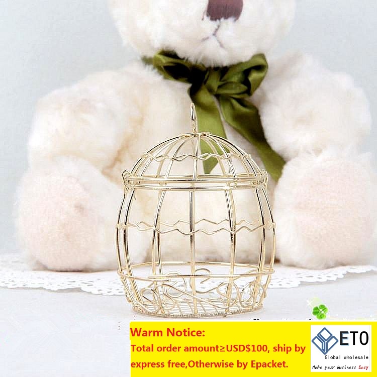Wedding Favor Holders European Creative Gold Hollow Matel Candy Boxes Romantic Wrought Iron Birdcage Party SuppliesZZ