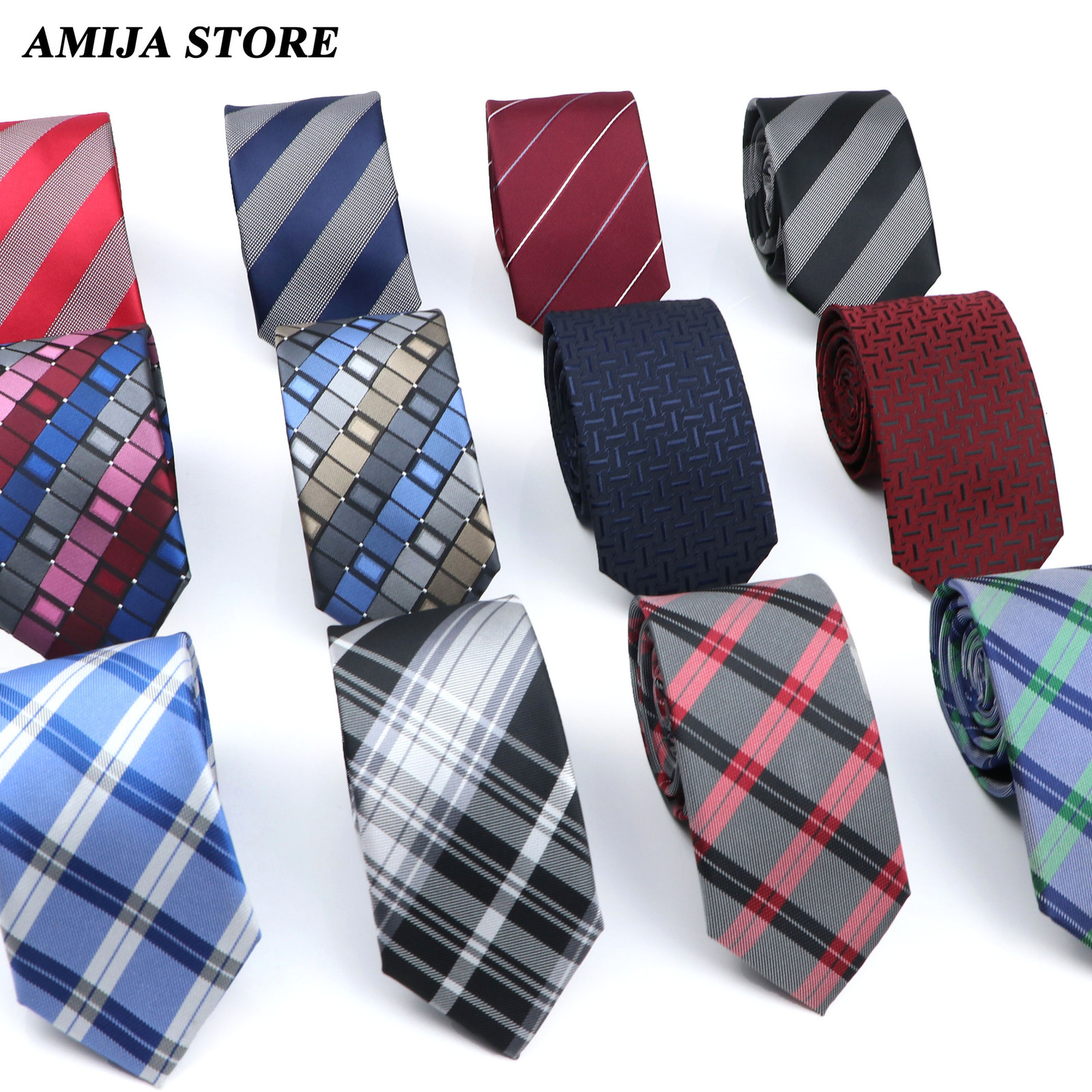 Neck Ties Fashion Men s Tie Stripe Jacquard Plaid 6cm Slim N Neckties Man Accessories Daily Wear Cravat Wedding Party Gift For 230818