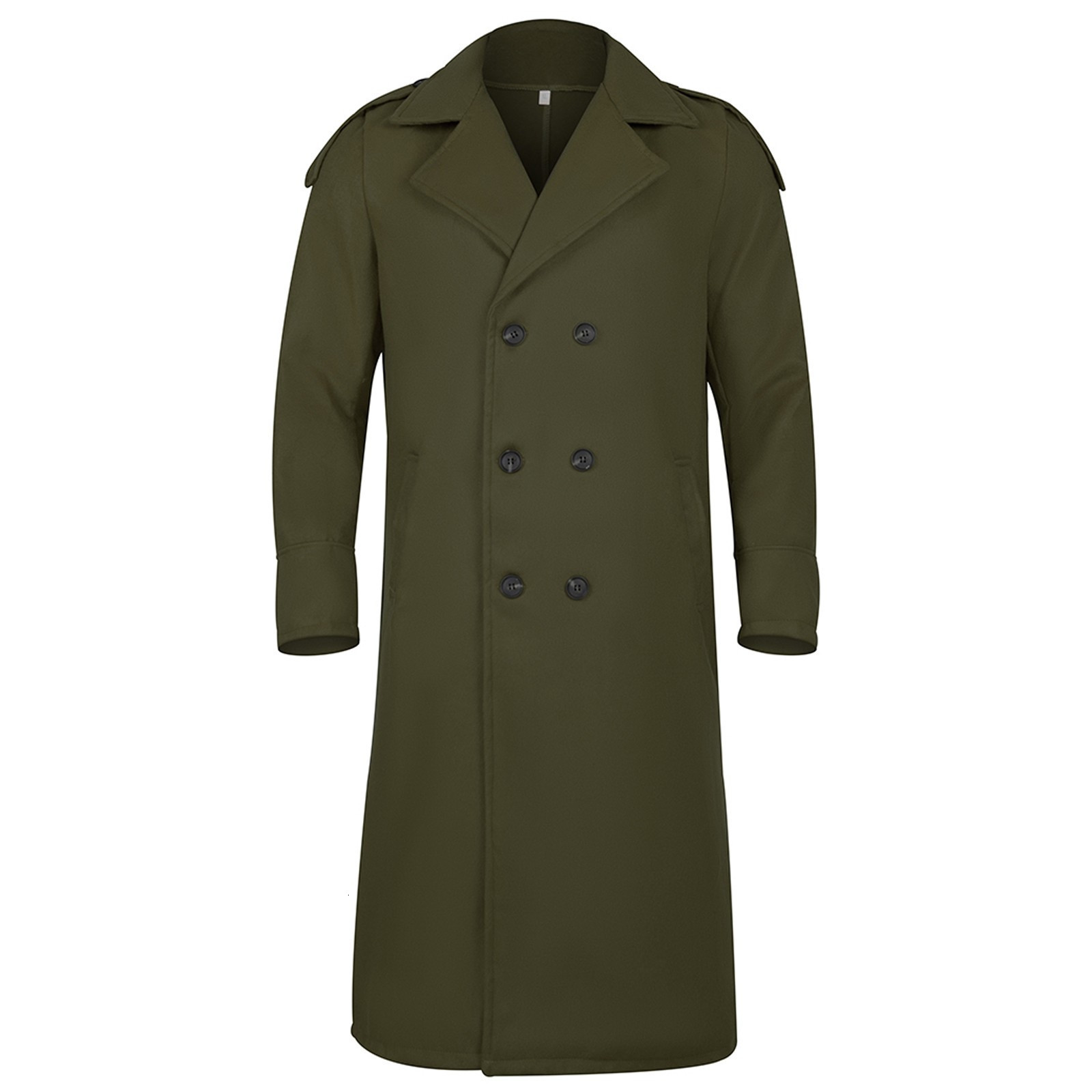 Mens Wool Blends Fashion Men Coats Casual Business Trench Coat Solid Overcoat Male Punk Style Long Sleeved Turndown Collar Jacket 230818