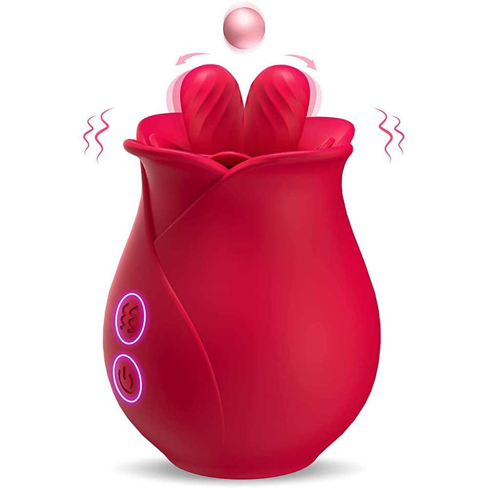 Rose Tongue Sex Toy G Spot Adult Toy for Women Licking Clitoral Nipple Clit Stimulator Vibrator Rose Toy