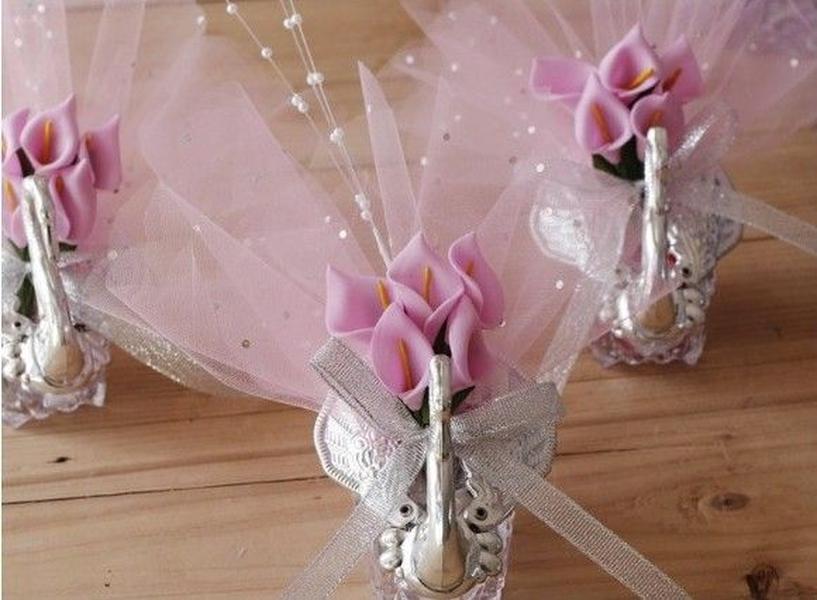 Wedding Favor Holders Acrylic Swan With Beautiful Lily Flower Party Gift Candy Favors Novelty Baby Shower SweetZZ
