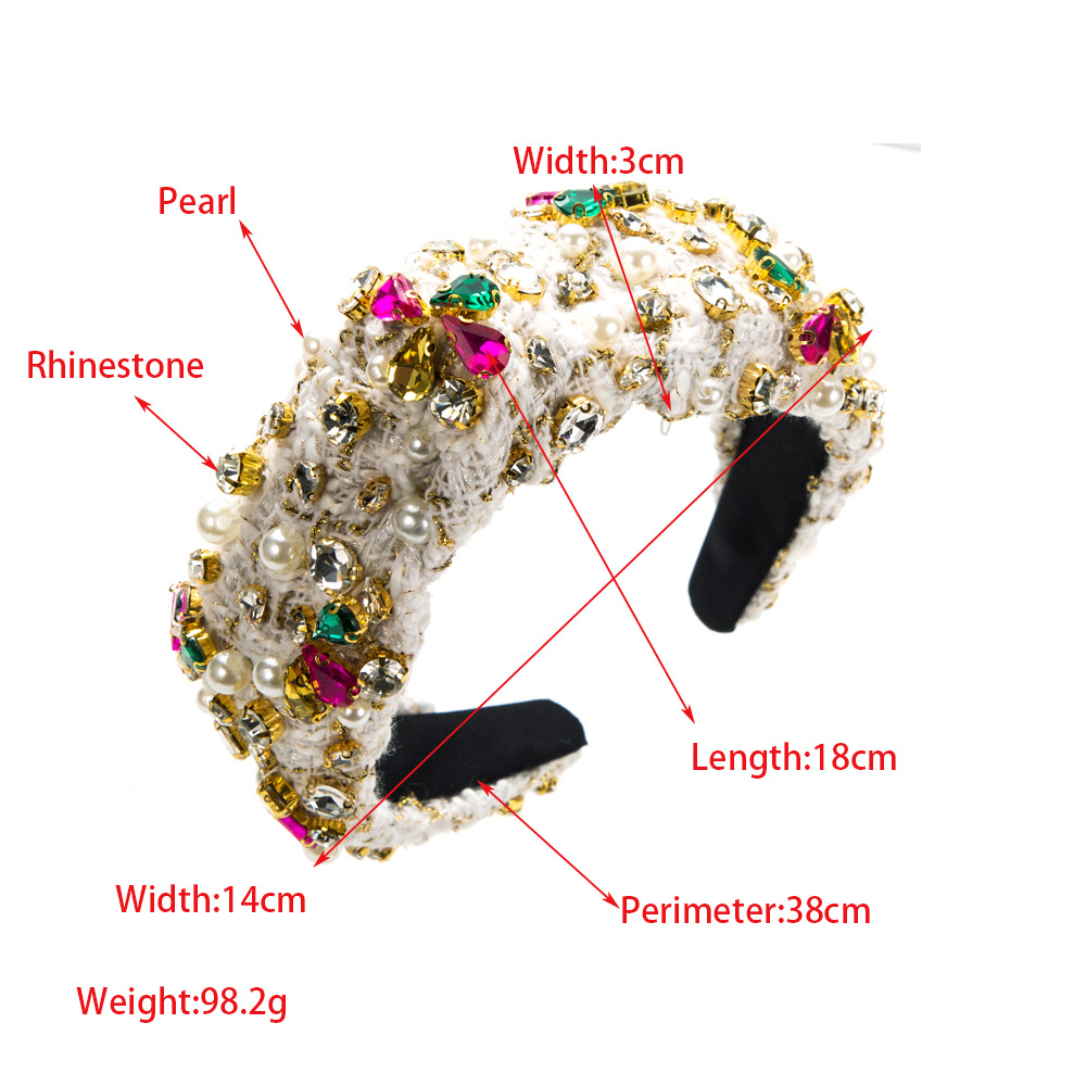 iced out Bohemian Headband High Classic Hair Hoop Wide Edge Head Bands For FG53