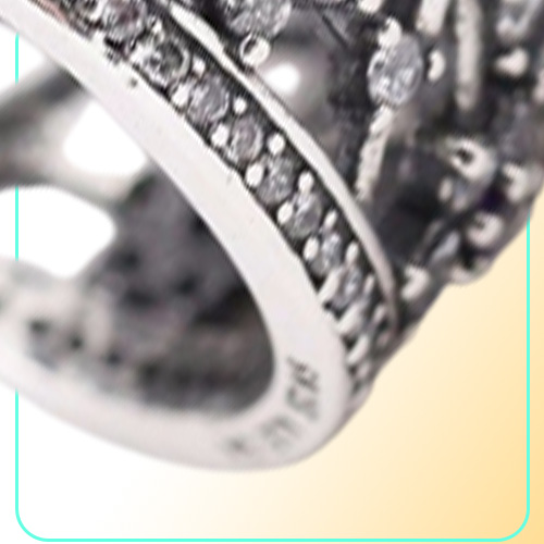 Compatible with jewelry ring silver Forget Me Not Purple Clear CZ rings 100% 925 sterling silver jewelry whole DIY For Women194D