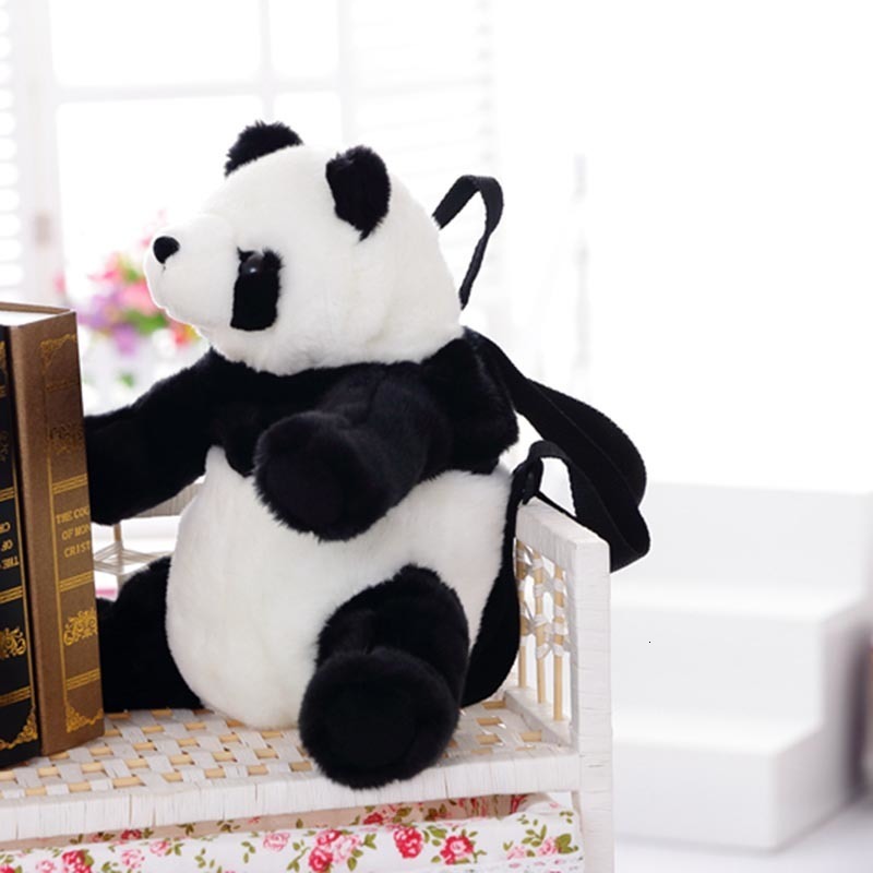 Backpacks Panda Backpacks Stuffed Animal Bag Girls Boys Plush Adjustable Schoolbags Kindergarten Plush Backpack Toys Children Gifts 230818