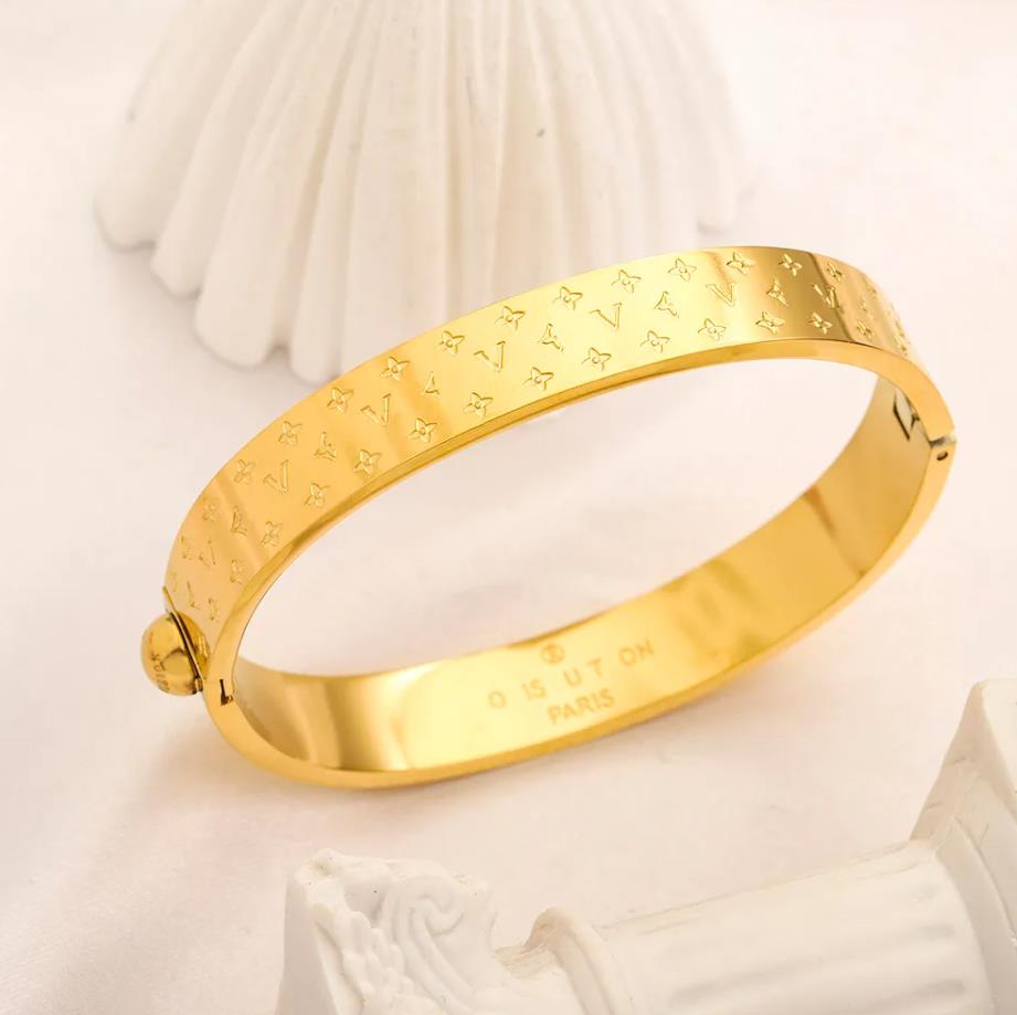 Fashion Designer Branded Bracelets Women Bangle Designer 18K Gold Plated Stainless steel Wedding Lovers Gift Bangles Jewelry Gift