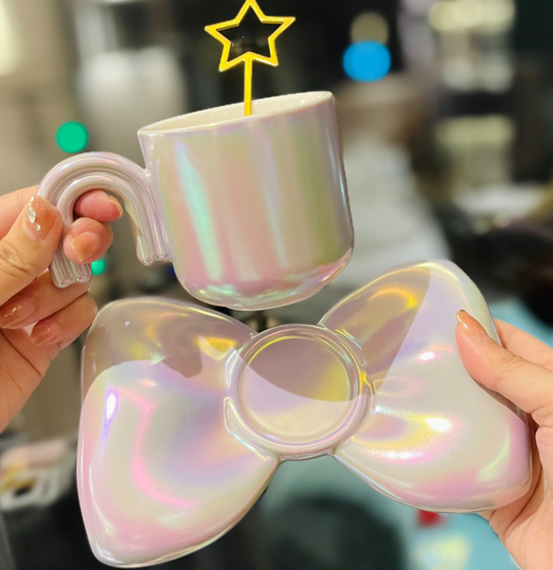 The latest 7.1OZ pearl glaze ceramic coffee mug with discs, many styles choose, support customization of any logo