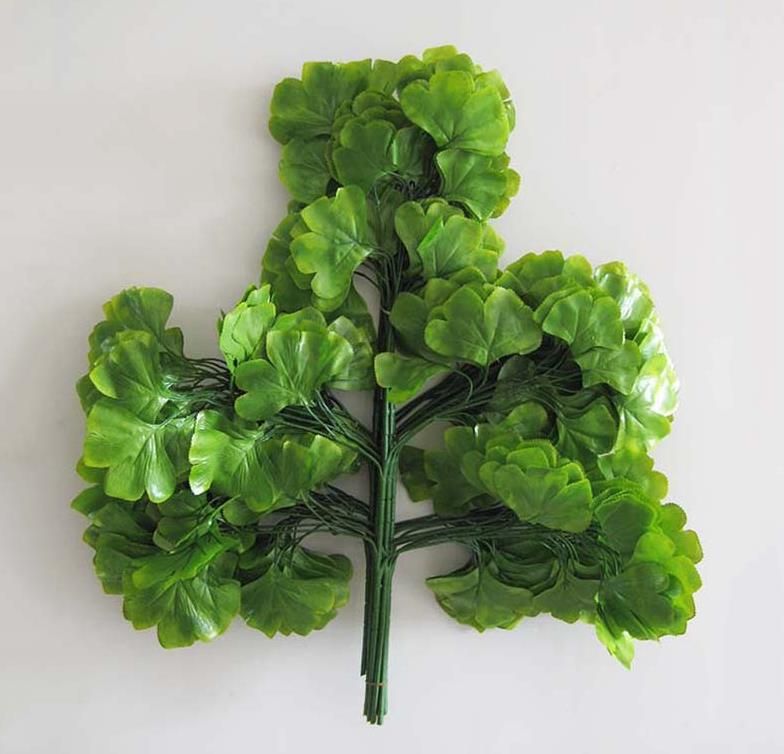 60cm Ginkgo Biloba Leaf Five Branches Maidenhair Trees Leaves Artificial Tree Silk Branch Stem Wedding Garden Decoration 12pcsZZ