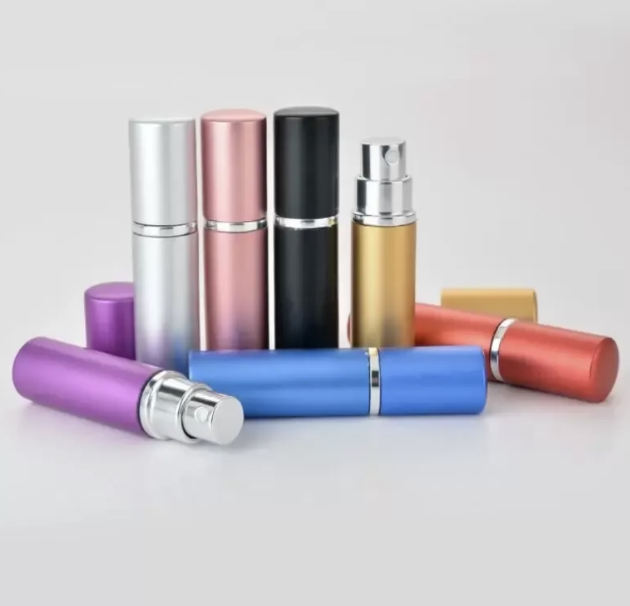 5ml Perfume Bottle Aluminium Anodized Compact Perfume Atomizer Fragrance Glass Scent-bottle Travel Makeup Spray Bottle C292