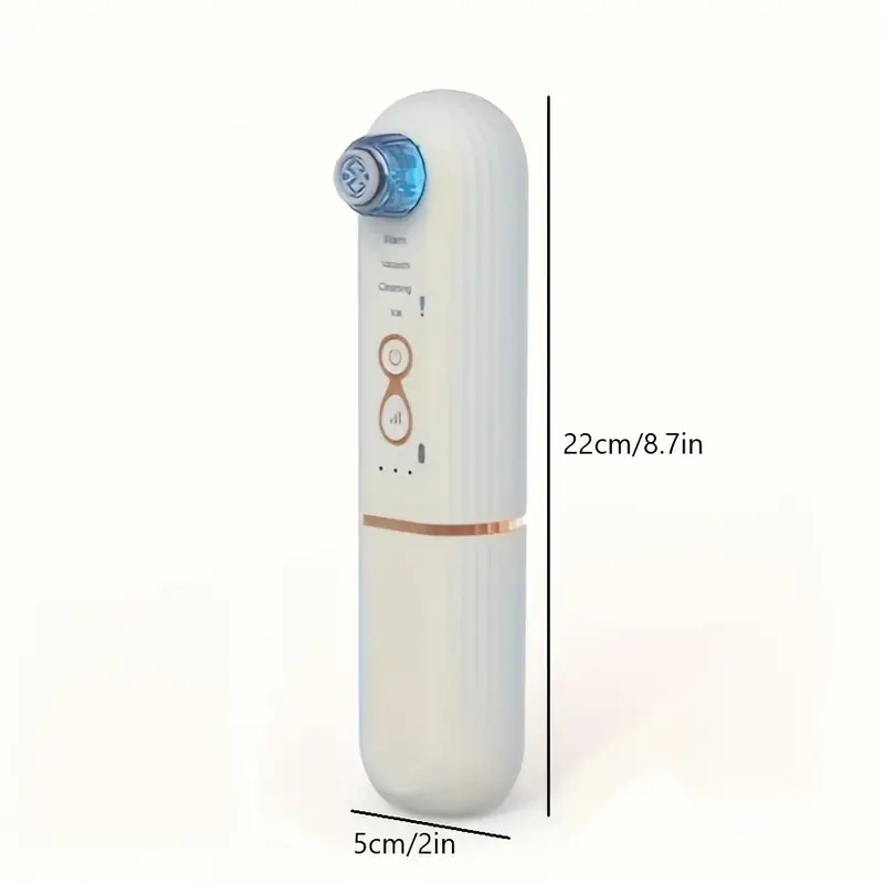 Red & Blue LED Therapy Small Bubble Blackhead Remover Cold & Hot Oxygen Nose Black Point Vacuum Cleaner Acne Removal Facial Cleaning Rechargeable