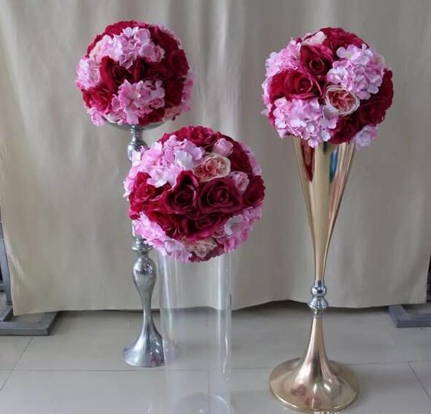 70cm 27 inches tall White Silver Wedding Flower vase Bling Table Centerpiece Sparkling Wedding Decoration Banquet Road Lead DecorZZ