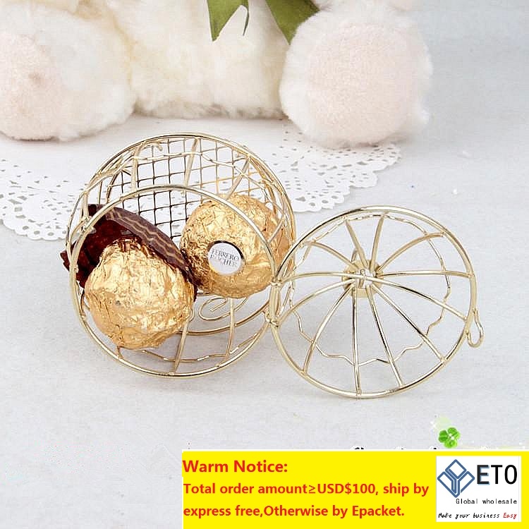 Wedding Favor Holders European Creative Gold Hollow Matel Candy Boxes Romantic Wrought Iron Birdcage Party SuppliesZZ