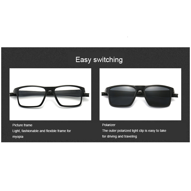 Fashion Sunglasses Frames Polarized Sunglasses Men Women 5 In 1 Magnetic Clip On Glasses Optical Prescription Eyewear Frames Eyeglasses Hanging Neck 2