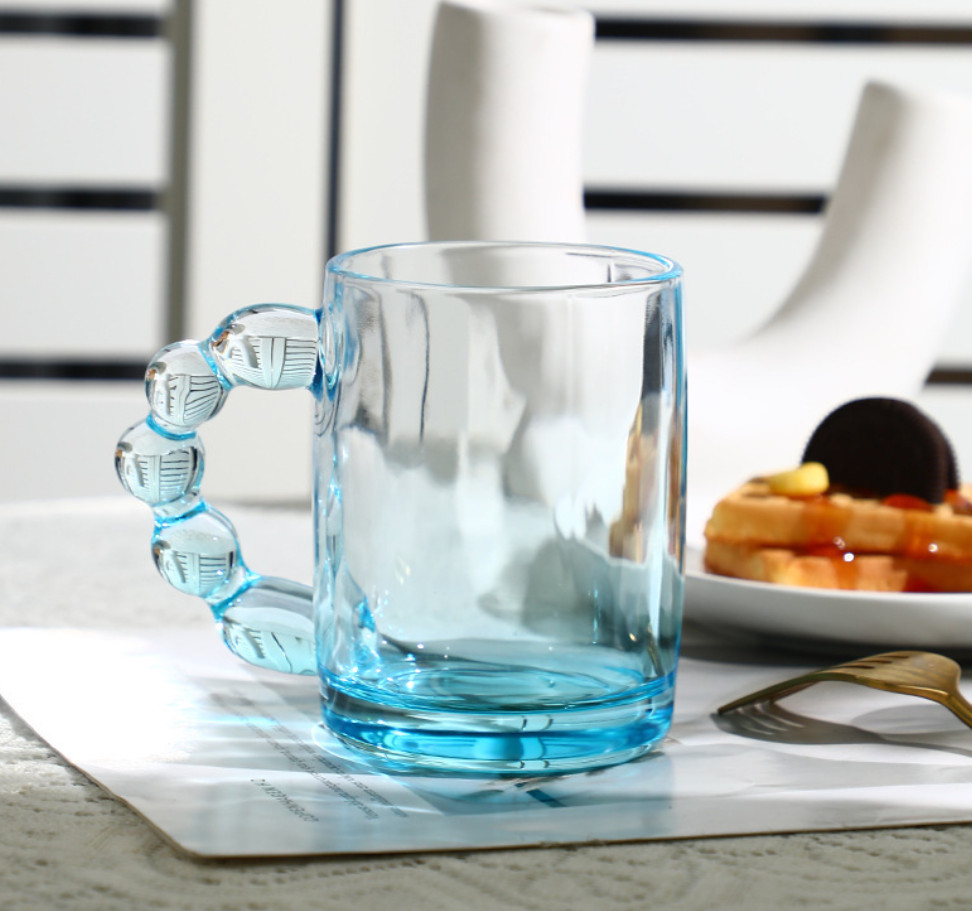 The latest 11.2oz Creative Handle Glass Coffee mug Cup, many styles of style selection, support customization of any logo