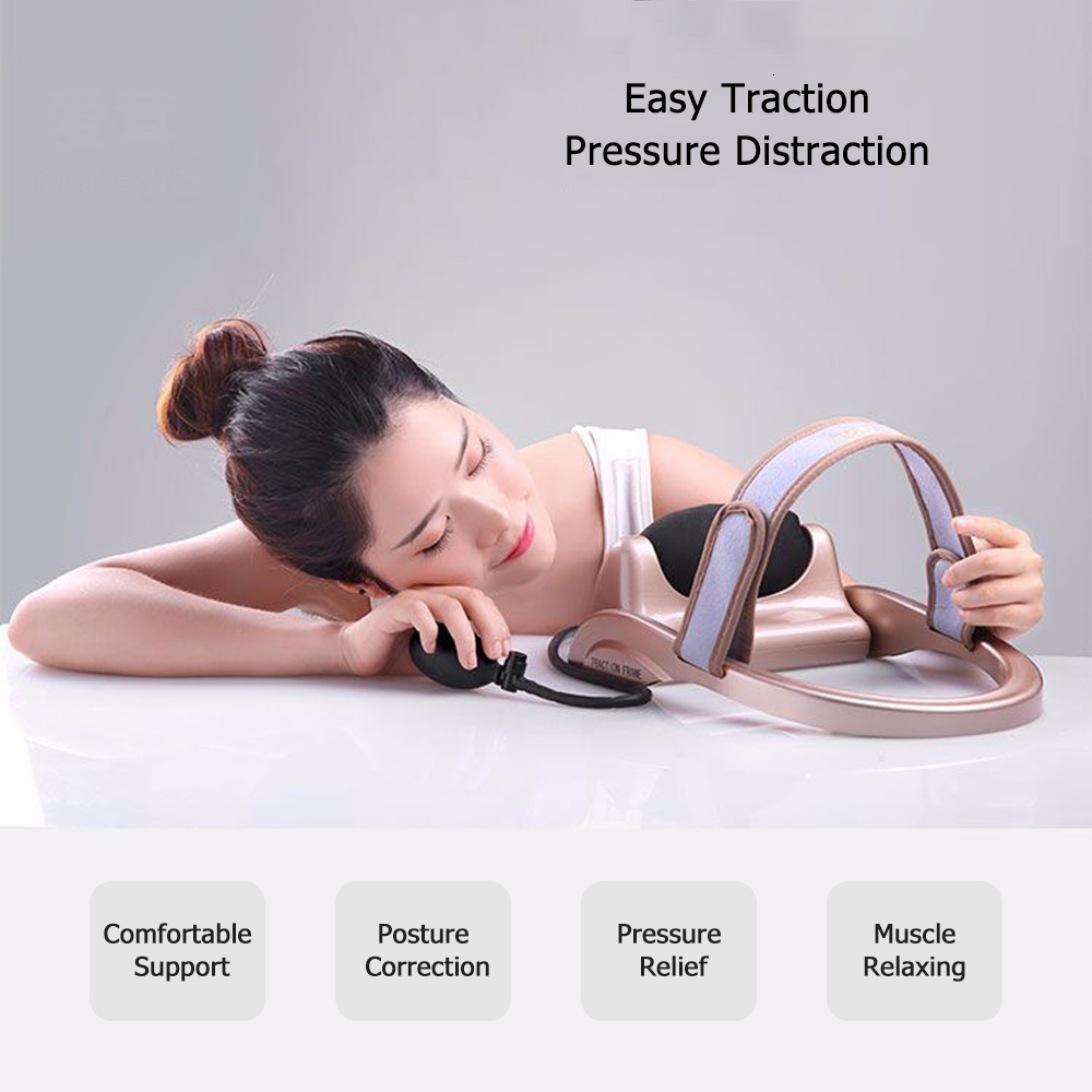 Other Massage Items Filled Air Head Massager Cervical Tractor Neck Traction Posture Pump Relax Vertebra Massage Spine Muscle Pain Relief Health Care 2