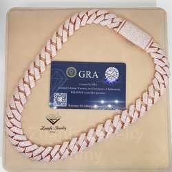 necklace moissanite chain Ready to Ship 18mm 4row Vvs1 Moissanite Gra Certififcates Customized Name Lock Iced Out Miami Cuban Link