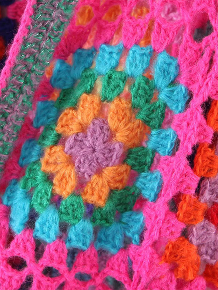 Women's Jackets DEAT Print Woman Jacket Hollow Full Sleeve Open Stitch Medium Long Round Collar Autumn 2023 Vintage Style Female 15KB3821 230817