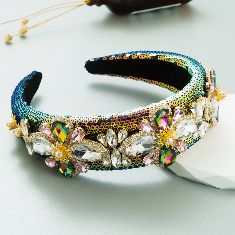 iced out Baroque Headband Classic Hair Hoop Wide Edge Head Bands For Women FG1079