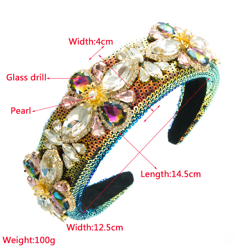 iced out Baroque Headband Classic Hair Hoop Wide Edge Head Bands For Women FG1079