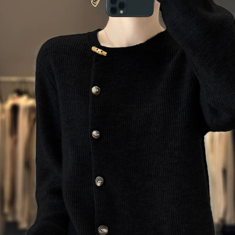 Womens Knits Tees Round Neck Cashmere Cardigan Spring Casual Wool Knitted Jacket Korean Fashion LongSleeved Button Coat Is In 230818