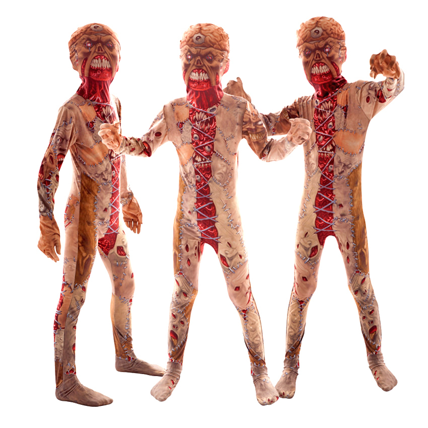 Cosplay Purim Halloween Costumes for Children Horror Zombies Boy Girl Skeleton Dress up Fantasy Clipart Jumpsuit Kids Monster Costume 230818