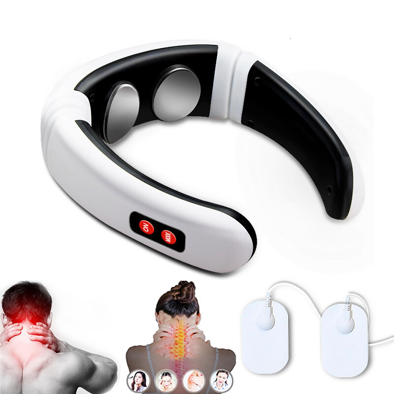 Other Massage Items Electric Neck Pulse Massager Far-infrared Heating 6 Mode Cervical Massage Device Pain Relief Tool Health Care Relaxation Machine 2