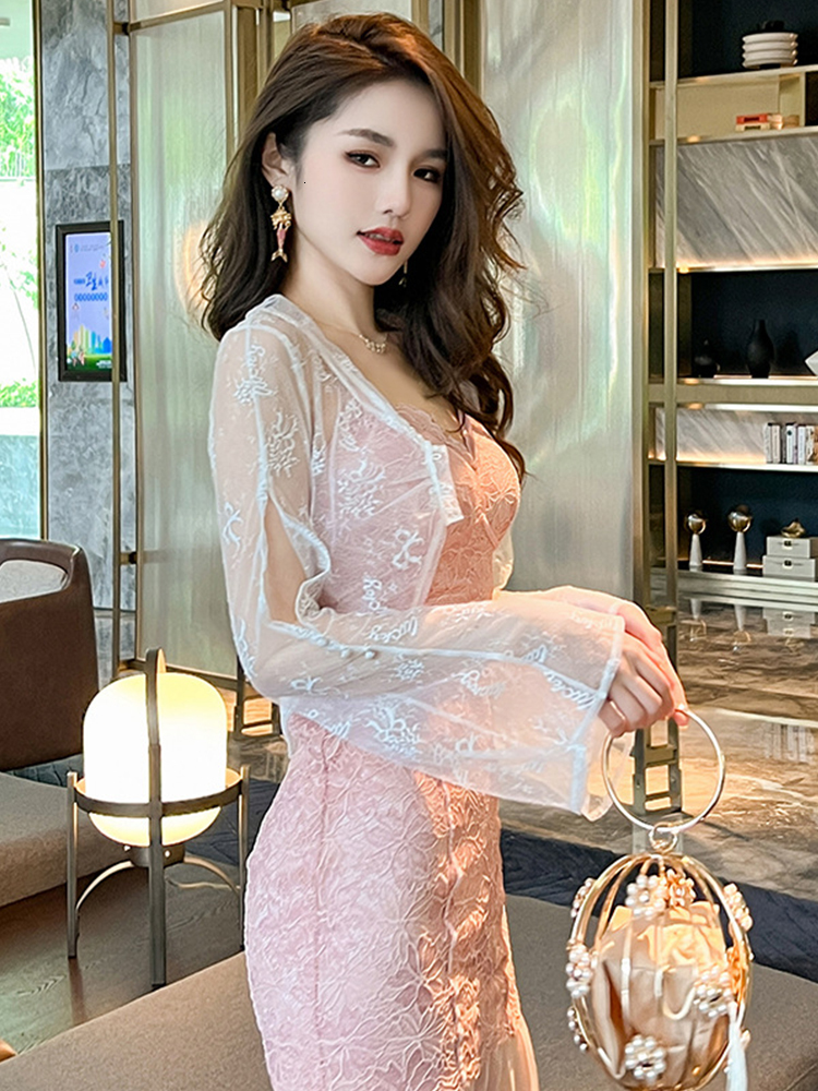 Women's Jackets Summer Long Sleeve Short Shirt For Women Elegant Clothing Lady Lace Sexy Sheer Slim Cropped Tops Mujer Outfit Wedding Street 2308