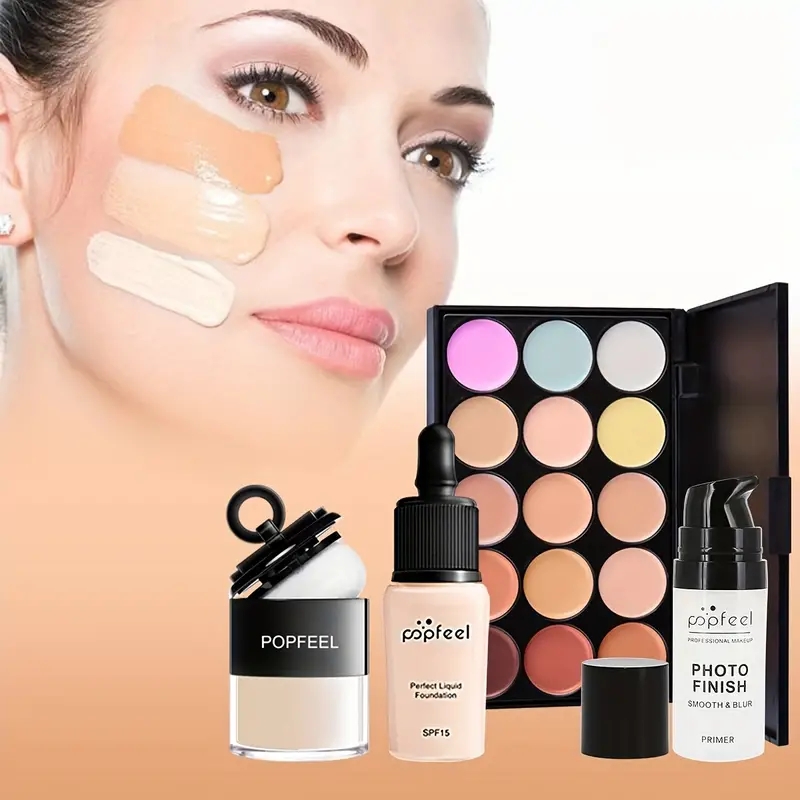 Makeup Gift Set, Face Eye Lip Hand Cosmetics With Matching Makeup Tools , Full Range Makeup Kits With Cosmetics Bag