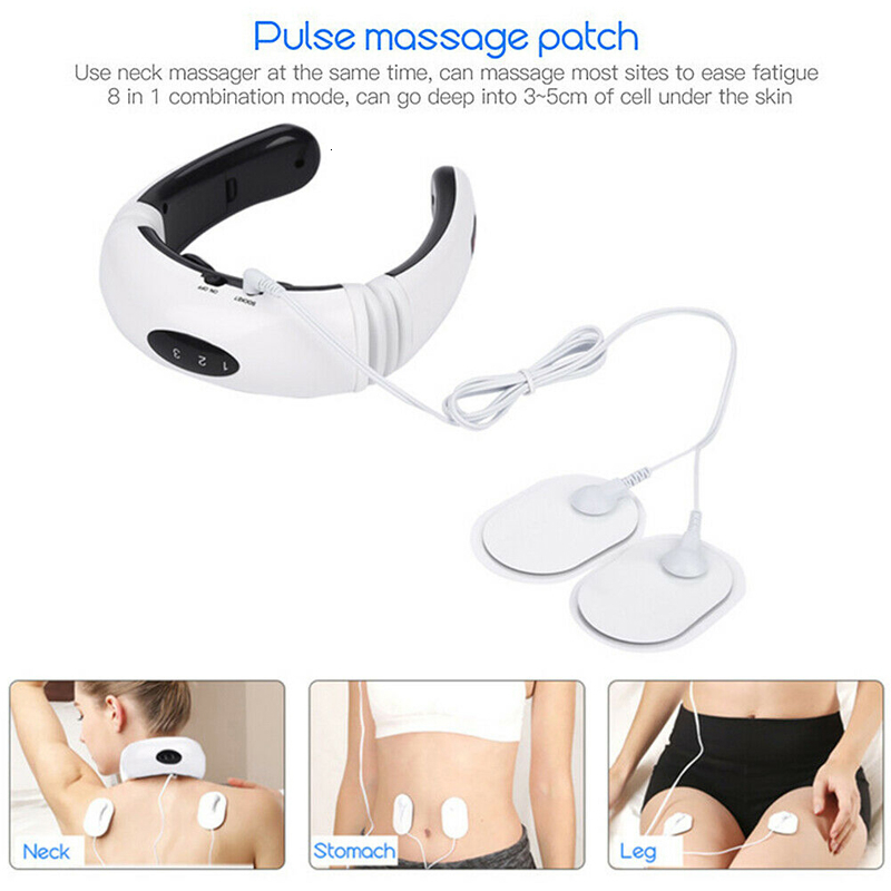 Other Massage Items EMS Neck Massager Back Neckband Vibro Massager Electric Chinese Medicine USB Tens Pads Health Care Machine Wearable Leg Relaxer 23