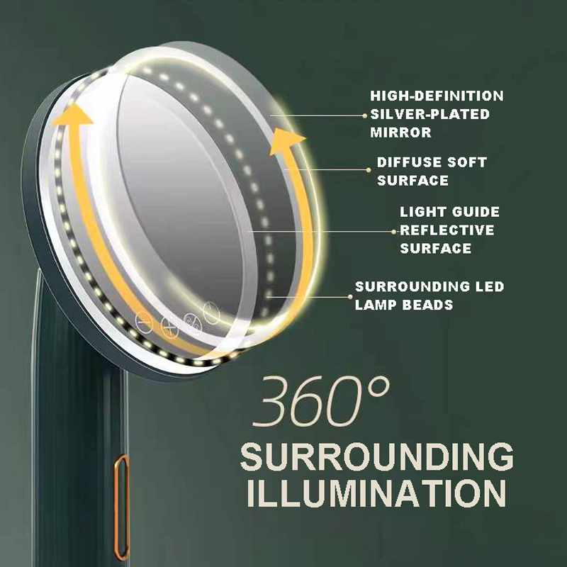 Compact Mirrors 3 Color LED Vanity Makeup Mirror Light Rechargeable Stand Light Travel Portable Lamp With Switch Makeup Cosmetic Table Desk 230818