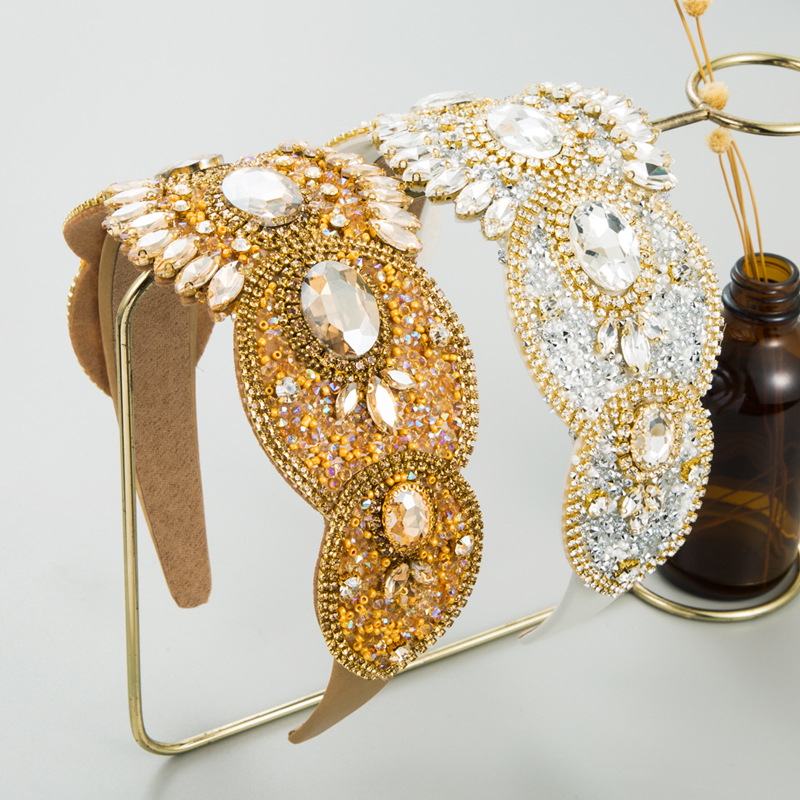 iced out Bohemian Headband High Classic Hair Hoop Wide Edge Head Bands For FG53