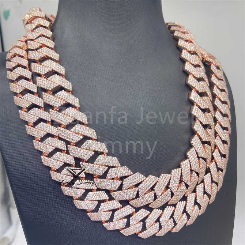 necklace moissanite chain Ready to Ship 18mm 4row Vvs1 Moissanite Gra Certififcates Customized Name Lock Iced Out Miami Cuban Link