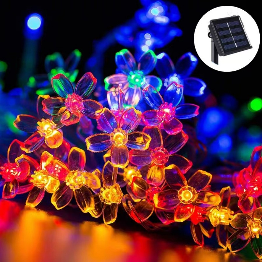 Solar String Lights Outdoor 200 Led Crystal Globe Lights Waterproof Solar Festoon Fairy Light for Garden Christmas Ramadan Decor