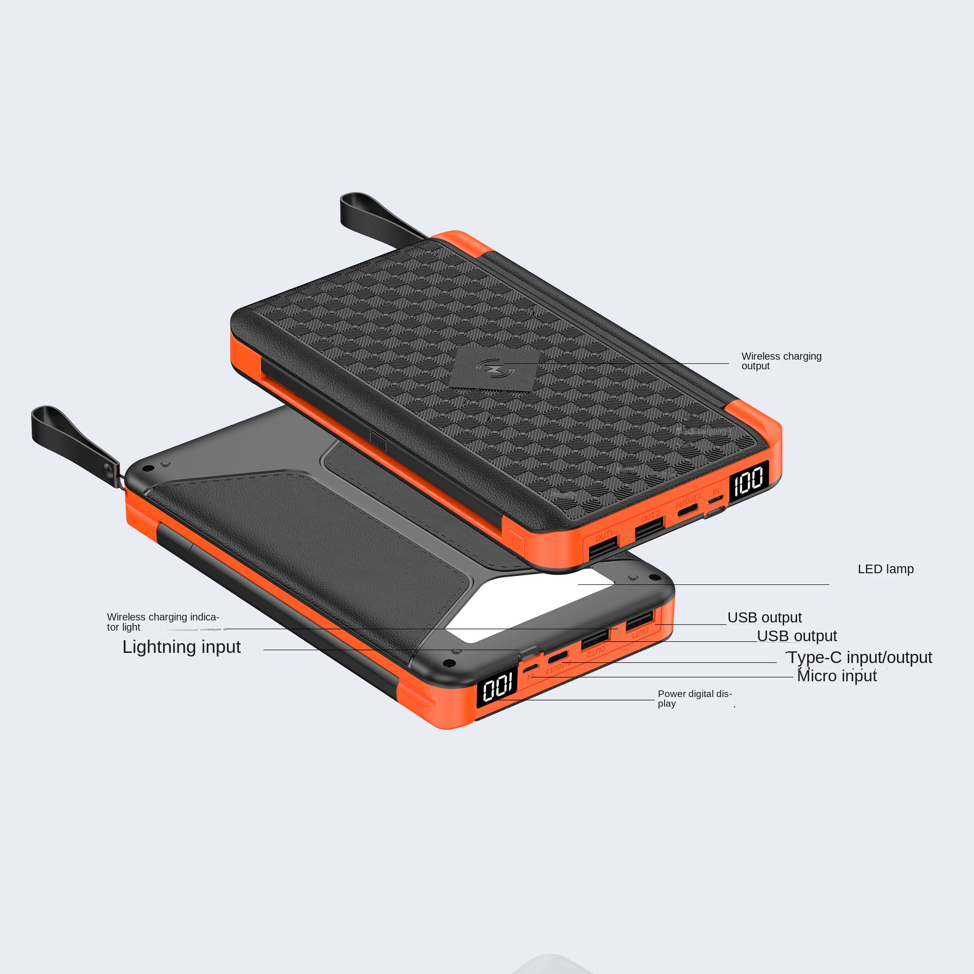 7000 10000 20000mAh Power Bank with Lamp LED Display Fast Charging Powerbank Solar Portable Charger Wireless USB-C Quick Charging Waterproof Backup Ba