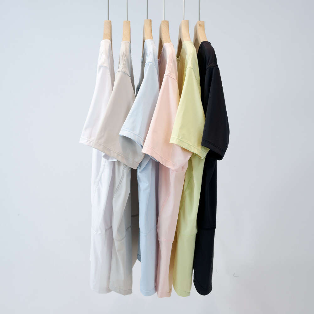 Women Summer Back in ActioN Short Sleeve T-shirts Loose Elastic Quick Dried Ice Silk Round Neck Short Sleeve Fiess Yoga Dance Sports Top New