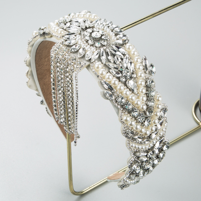 Baroque Hair Hoop Headband Iced Out Bridal Head Band For Ladies Women Girls FG785-B