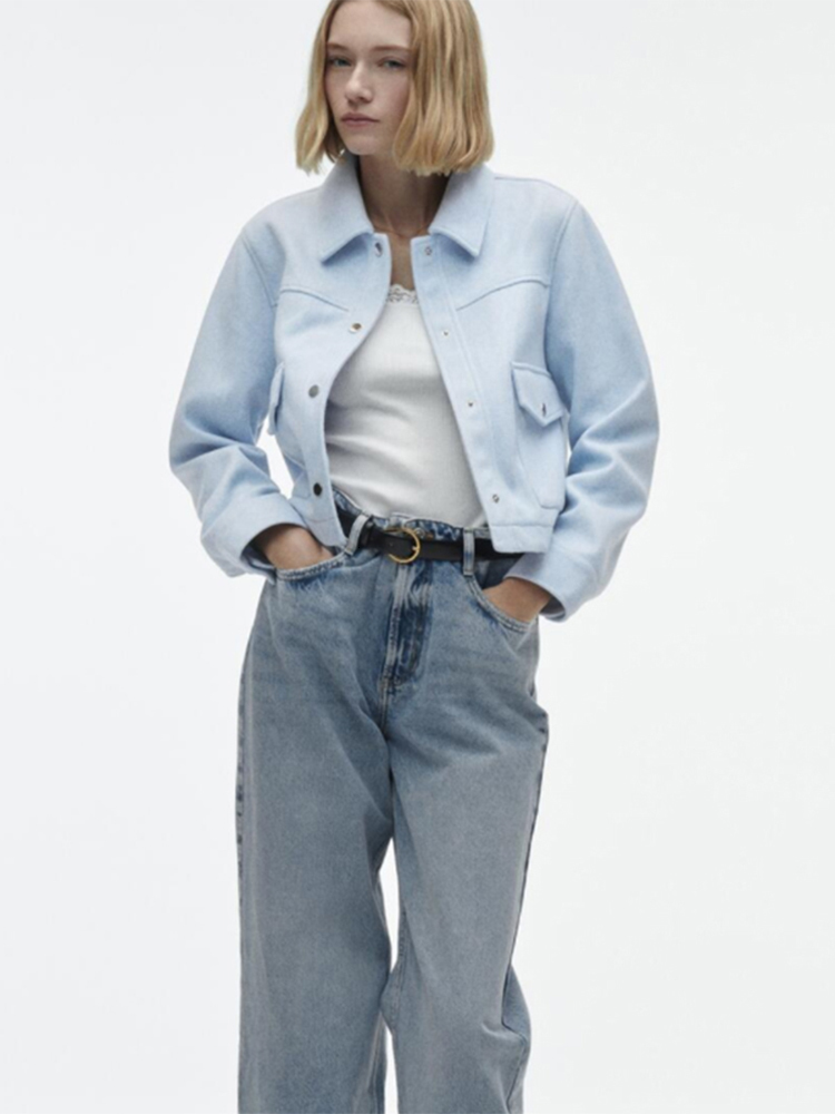 Women s Jackets 2023 Spring Autumn Button Turndown Collar Baseball Jacket Short Fashion Solid Outwear with Pockets 230818