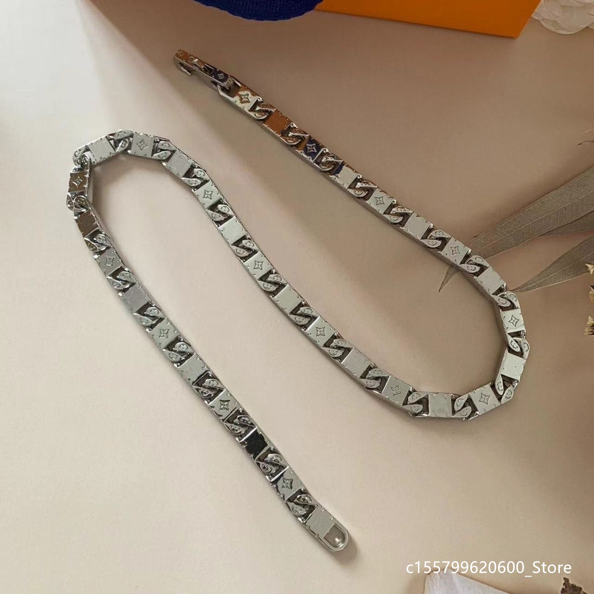 Paris High Quality Punk Square Luxury designer Chain Necklace Hip Hop Pendants Quenching Thick Link Chain Collar Gothic Jewelry Men Cuban MONOGRAM Chain QWF8S