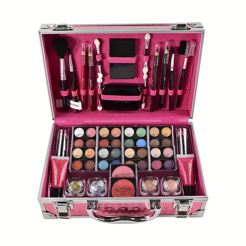 Makeup Gift Box Set, Eyeshadow Glitter Powder Concealer Lip Liner Eyeliner Pencil Brushes Lipsticks Blushes Cosmetics Set