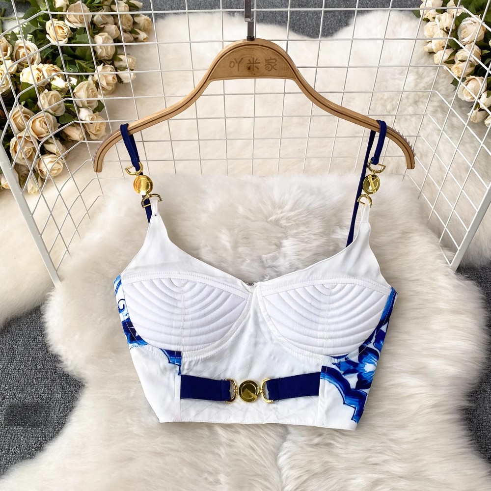 New Summer Beach Boho Holiday Vacation Women Two Piece Dress Sets Sexy Strapless Fashion Dots Print Short Chiffon Shirt And High Waist Mermaid Long Sk