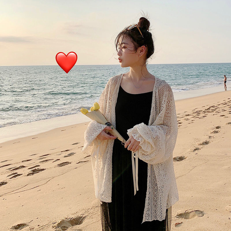 Women's Knits Tees Cardigan Women Hollow Out Thin Summer Sweet Preppy Style Ulzzang Solid All-match Korean Style Femme Simple Chic Daily Mujer To