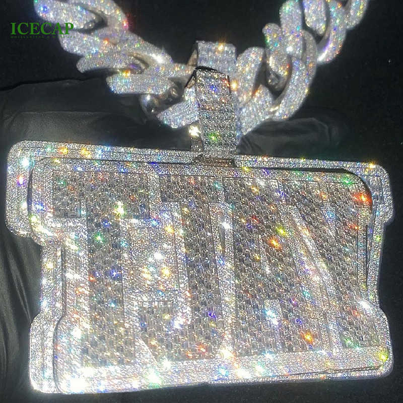 necklace moissanite chain Iced Out Jewelry Moissanite Letters Diamonds Pendant Custom Necklace Pendant Hip Hop 925 Silver Custom Pendant