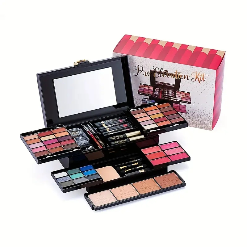 Cosmetics Box Set, 36 Colors Eyeshadow 6 Colors Blush And 4 Contouring , 2 Glitter Eyeshadow Cream, Mascara And Eyeliner Liquid , Lipstick Pen, Eyebro