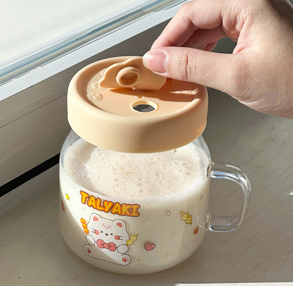 The latest 17oz with a lid with a straw glass coffee mug, many styles choose, support customization of any logo