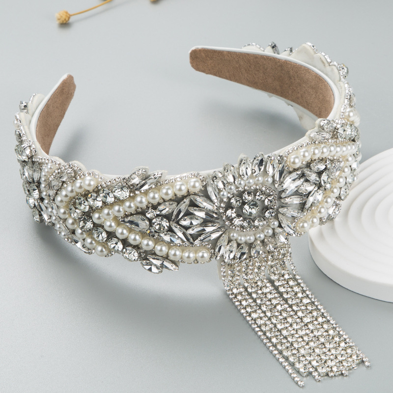 Baroque Hair Hoop Headband Iced Out Bridal Head Band For Ladies Women Girls FG785-B