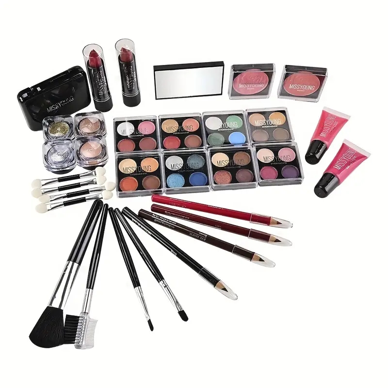 Makeup Gift Box Set, Eyeshadow Glitter Powder Concealer Lip Liner Eyeliner Pencil Brushes Lipsticks Blushes Cosmetics Set
