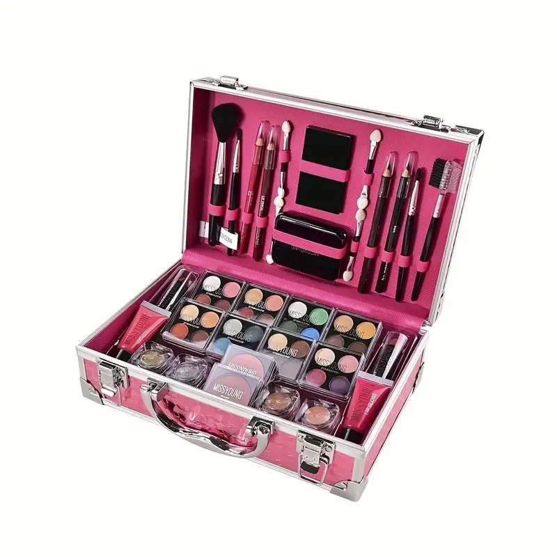 Makeup Gift Box Set, Eyeshadow Glitter Powder Concealer Lip Liner Eyeliner Pencil Brushes Lipsticks Blushes Cosmetics Set
