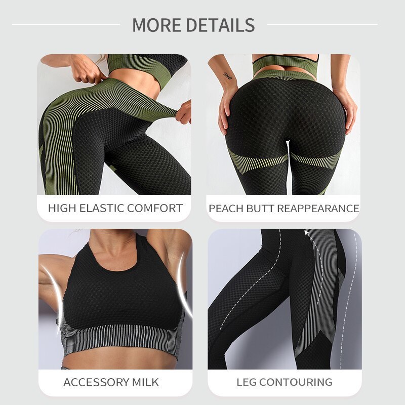CZGUKE Women 3pcs Seamless Workout Outfits Sets Yoga Sportswear Tracksuit Leggings and Stretch Sports Bra Fiess 230820