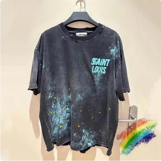Washed T-Shirt Men Women 1 Quality Destroy Oversize Tee Casual Short Sleeve T Shirt