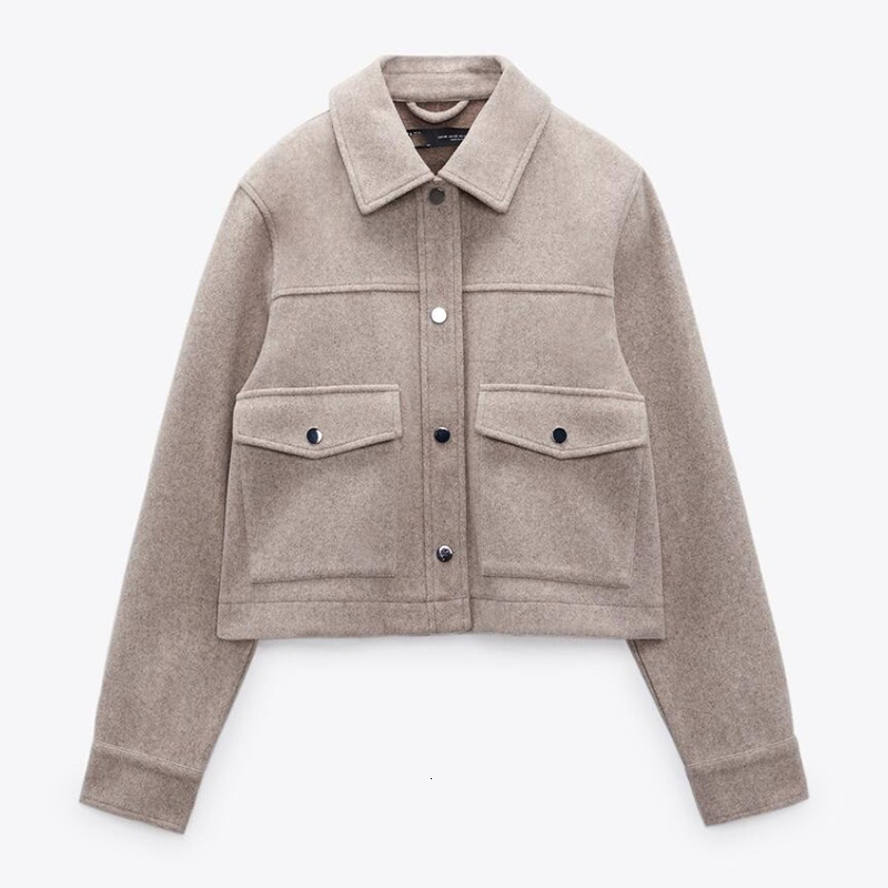 Women s Jackets 2023 Spring Autumn Button Turndown Collar Baseball Jacket Short Fashion Solid Outwear with Pockets 230818