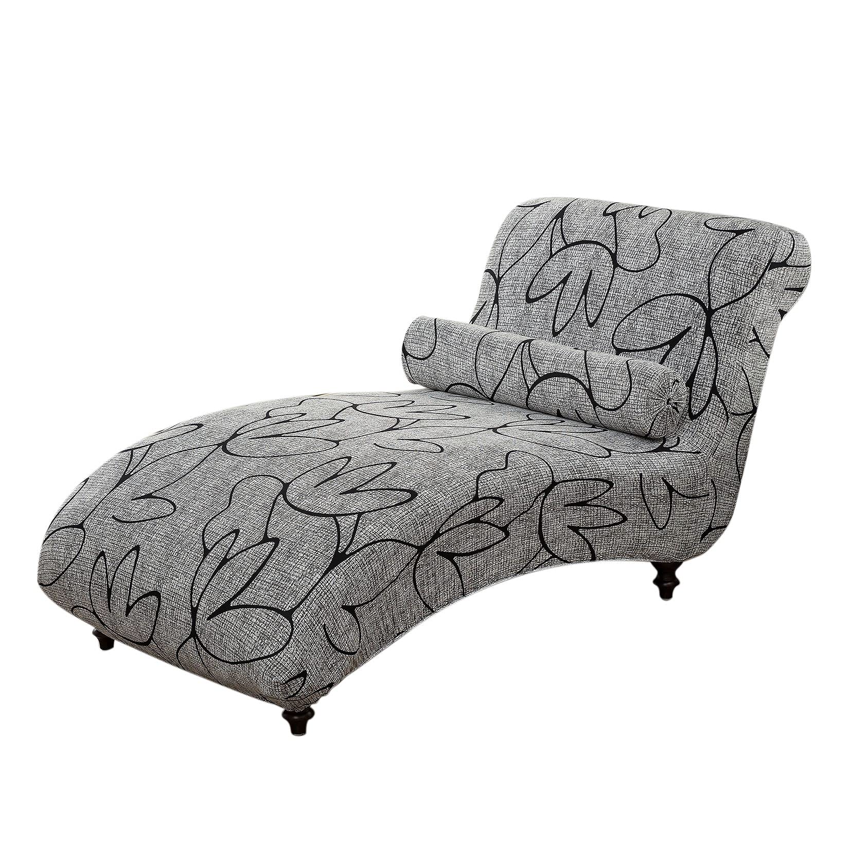 YUEXUAN Armless Chaise Longue Chair Cover Stretch Seat Slipcover Accent Sofa Cover Removable Recliner Covers Include Round Pillowcase 20 Colors